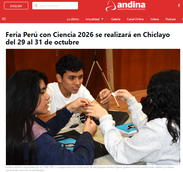 inictel_uni's tweet photo. 📰 #INICTELUNIEnLosMedios I #PerúConCiencia

📡🔬 Feria Perú con Ciencia 2026 se realizará en Chiclayo del 29 al 31 de octubre

🗞💻 Más información: https://t.co/4xL6novKKa

Fuente: @Agencia_Andina https://t.co/MlLUvzsj0D