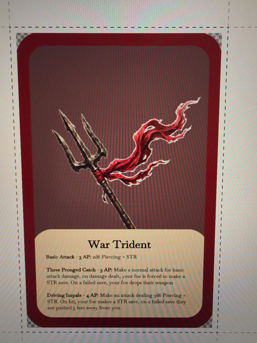 Scimitarjourney's tweet photo. @vibeyourgames Making weapon cards for an upcoming TTRPG. Aegir: The Drowned World. Alpha coming soon! https://t.co/6NvRhe7MXE