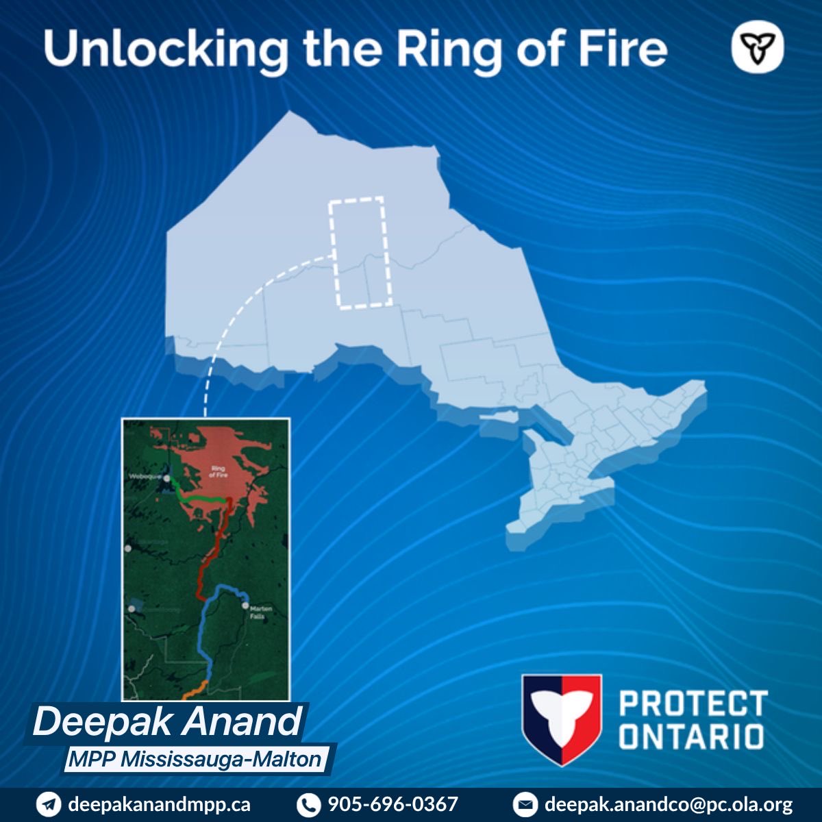 DeepakAnandMPP's tweet photo. We’re delivering on our plan to protect Ontario, with shovels in the ground on all roads to the Ring of Fire, five years ahead of schedule.
In partnership with First Nations, we’re creating jobs, driving economic growth and positioning Ontario as a critical minerals superpower. https://t.co/lBiT4PZHwg