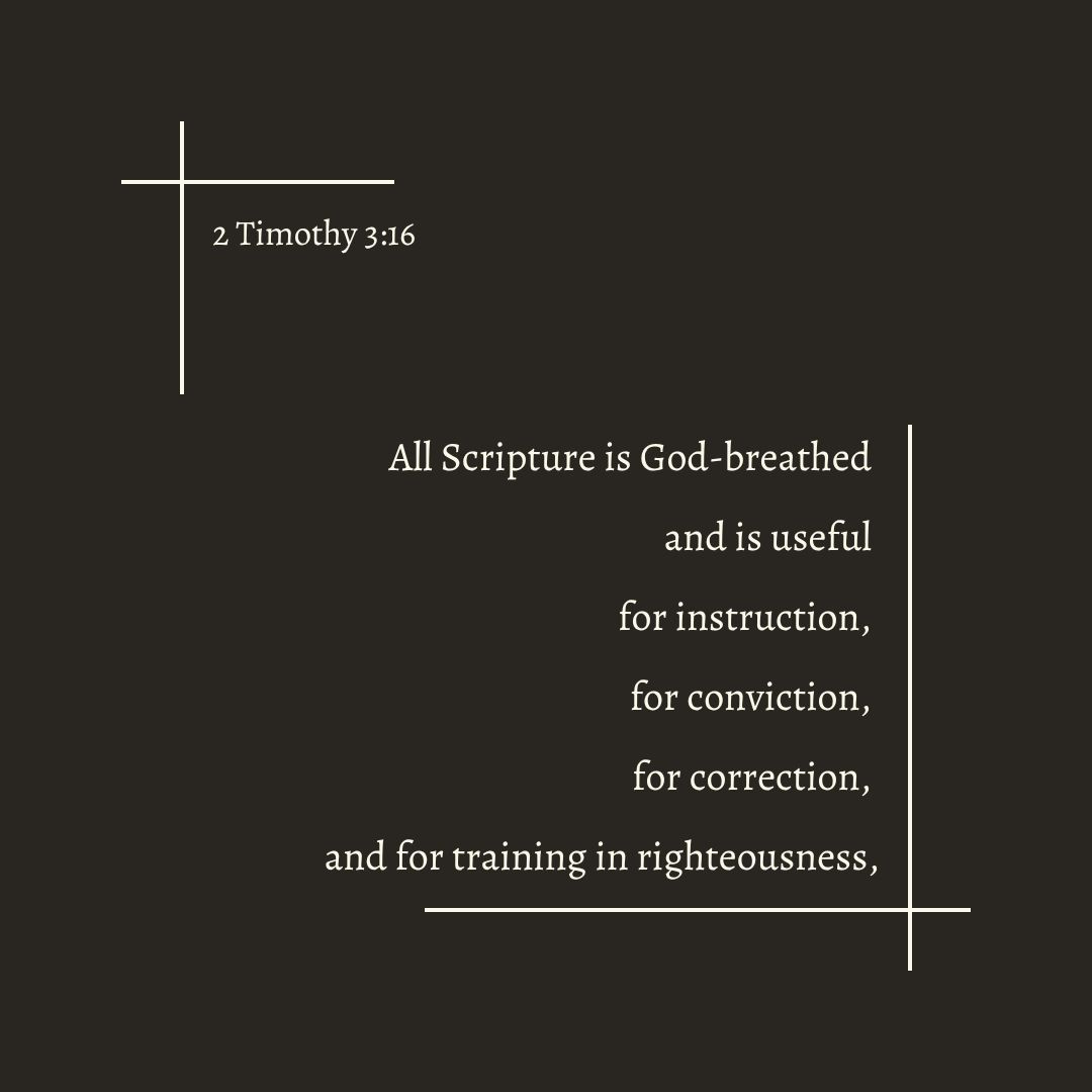 thedwellingword's tweet photo. All Scripture is God-breathed 
and is useful 
for instruction, 
for conviction, 
for correction, 
and for training in righteousness,
~ 2 Timothy 3:16

#VerseOfTheEvening https://t.co/V1p6kX5rnw