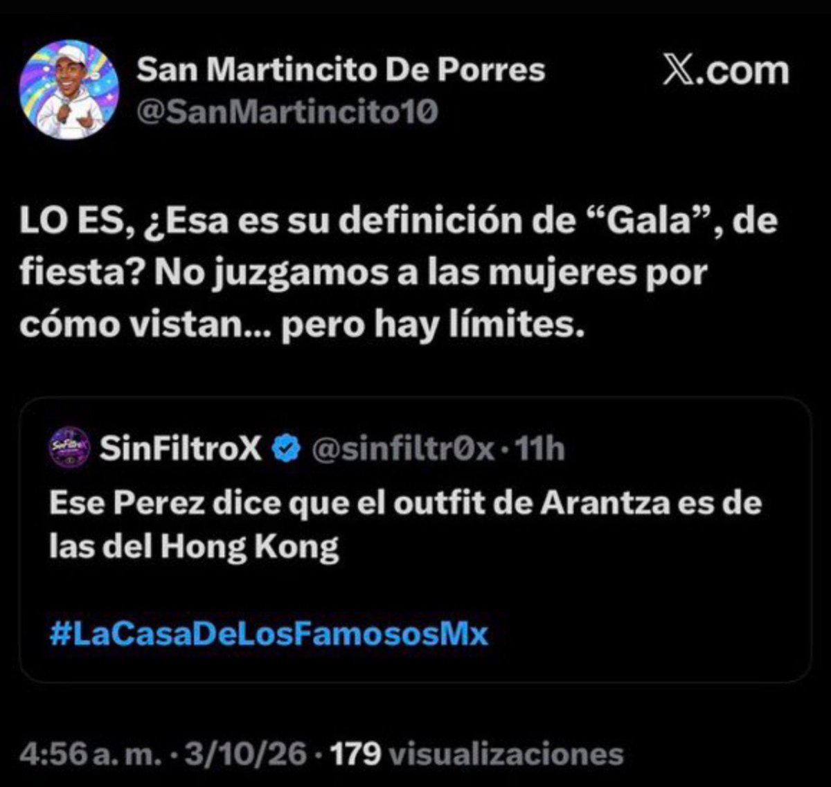 Saraviis's tweet photo. El esta de acuerdo en que se ofenda a una mujer por su vestimenta, ya que para el hay limites en eso, hay muchos que creen que hay límites para ser gay y al caso eso está bien?. Este wey su frustración y odio es por no ser mujer. A todas las ataca y generaliza. https://t.co/na4lg5InVL