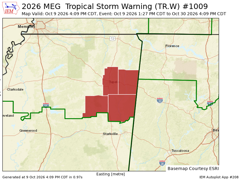 mem_weather's tweet photo. MEG continues Tropical Storm Warning (Chickasaw, Itawamba, Lee, Monroe [MS]) until further notice https://t.co/MlwFGVBh7G https://t.co/S8K5qwihpi