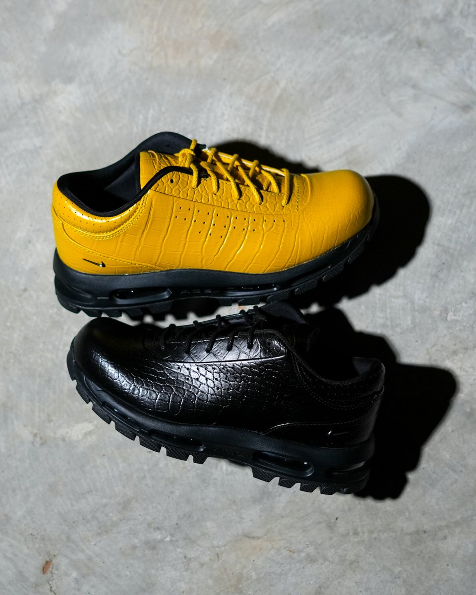 TBGeneration's tweet photo. Nike Air Max Goadome Low "Croc" Black &amp; Sulfur
Men's Sizes 6-14 ($175)

EQL Raffle is live via better+ app (link in bio)
Closes 10.14 @ 6 PM CST

Available 10.15 @ 9 AM CST
First Come, First Serve Online
https://t.co/2ySJp58KKy &amp; better+ app (link in bio) https://t.co/Migsxi2B4Z