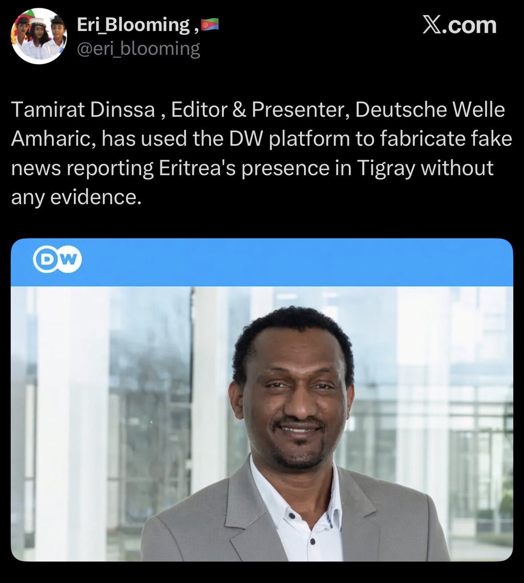 TewerwariE's tweet photo. A few things need to be said. Did you ever stop to consider this when making claims about the Red Sea, Eritrean ports, or Somaliland in Somalia or when backing the RSF against the Sudanese people?

The claim that Eritrea invaded Ethiopia is part of a coordinated media campaign and serve as a pretext for war against Eritrea. Several Ethiopian journalists working for news outlets have promoted this narrative.