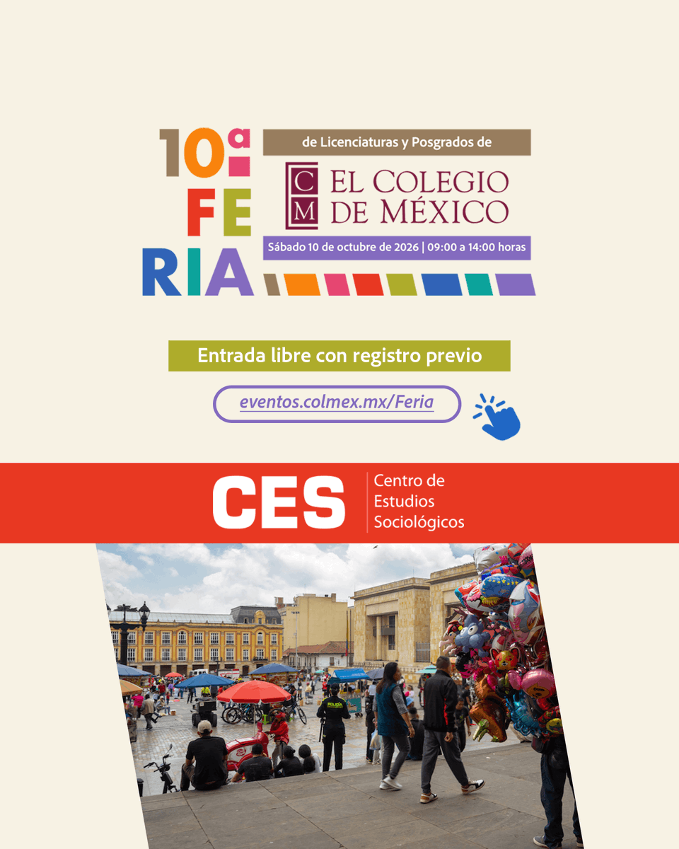 CES_COLMEX's tweet photo. Mañana te esperamos en la 10a Feria de Licenciaturas y Posgrados. Ven a conocer las instalaciones y resolver todas tus dudas sobre nuestros programas y toda la oferta académica de El Colegio de México.
✍ Regístrate en: https://t.co/41Dtz5KkaP https://t.co/iQRrFyQs4S