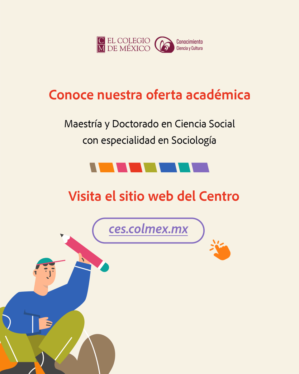 CES_COLMEX's tweet photo. Mañana te esperamos en la 10a Feria de Licenciaturas y Posgrados. Ven a conocer las instalaciones y resolver todas tus dudas sobre nuestros programas y toda la oferta académica de El Colegio de México.
✍ Regístrate en: https://t.co/41Dtz5KkaP https://t.co/iQRrFyQs4S