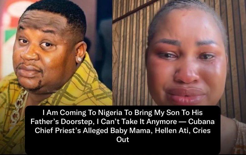 DavidOffixialTv's tweet photo. I Am Coming To Nigeria To Bring My Son To His Father’s Doorstep, I Can’t Take It Anymore — Cubana Chief Priest’s Alleged Baby Mama, Hellen Ati, Cries Out 

Hellen Ati, the alleged baby mama of Nigerian socialite Cubana Chief Priest, has broken down in tears in a video shared on her Instagram page on Friday, October 9, lamenting the challenges of raising her son alone and the online b¥llying she faces. 

In the video, Hellen said she had tried to resolve the matter through the court, alleging that Pascal sued her but abandoned the case midway. 

She revealed that her son, who is approaching four, constantly asks to see his father, leaving her struggling to explain his absence.

 “I am tired. Anybody who wants to condemn me, just condemn me. But as a single mother as I be, it’s so unfortunate that women, they go through hell,” she said. 

Hellen lamented that she had been raising the boy alone while taking up small jobs to feed him, alleging that Pascal had not bothered to check on the child since she became pregnant in 2022. 

“I am trying my best as a mom, doing small, small job so that I can be able to feed this boy,” she said. 

She also complained about being insulted online, insisting that she was human and did not deserve the treatment she had been receiving. 

“I am coming to Nigeria. I am bringing this boy to his father’s doorstep because I cannot contain this every single day,” she declared. 

Hellen further claimed that she was single when she met Pascal and accused him of lying to her. 

Speaking about the emotional toll of single motherhood, she admitted that she sometimes feels hopeless and has contemplated s¥icide, but thoughts of her son stop her. 

Who will be there for this your boy?” she asked, describing the emotional and financial difficulties she has faced while raising him alone.