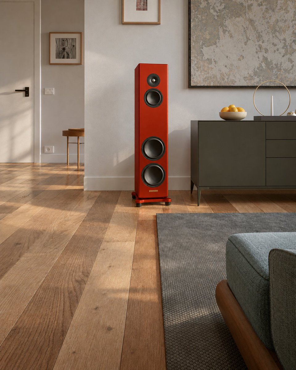 MagicoLLC's tweet photo. The Magico A3 2027 in its new red finish—an enhancement to any environment, both sonically and visually.

#Magico #HiFi #Loudspeakers https://t.co/n2EsXjJwEA