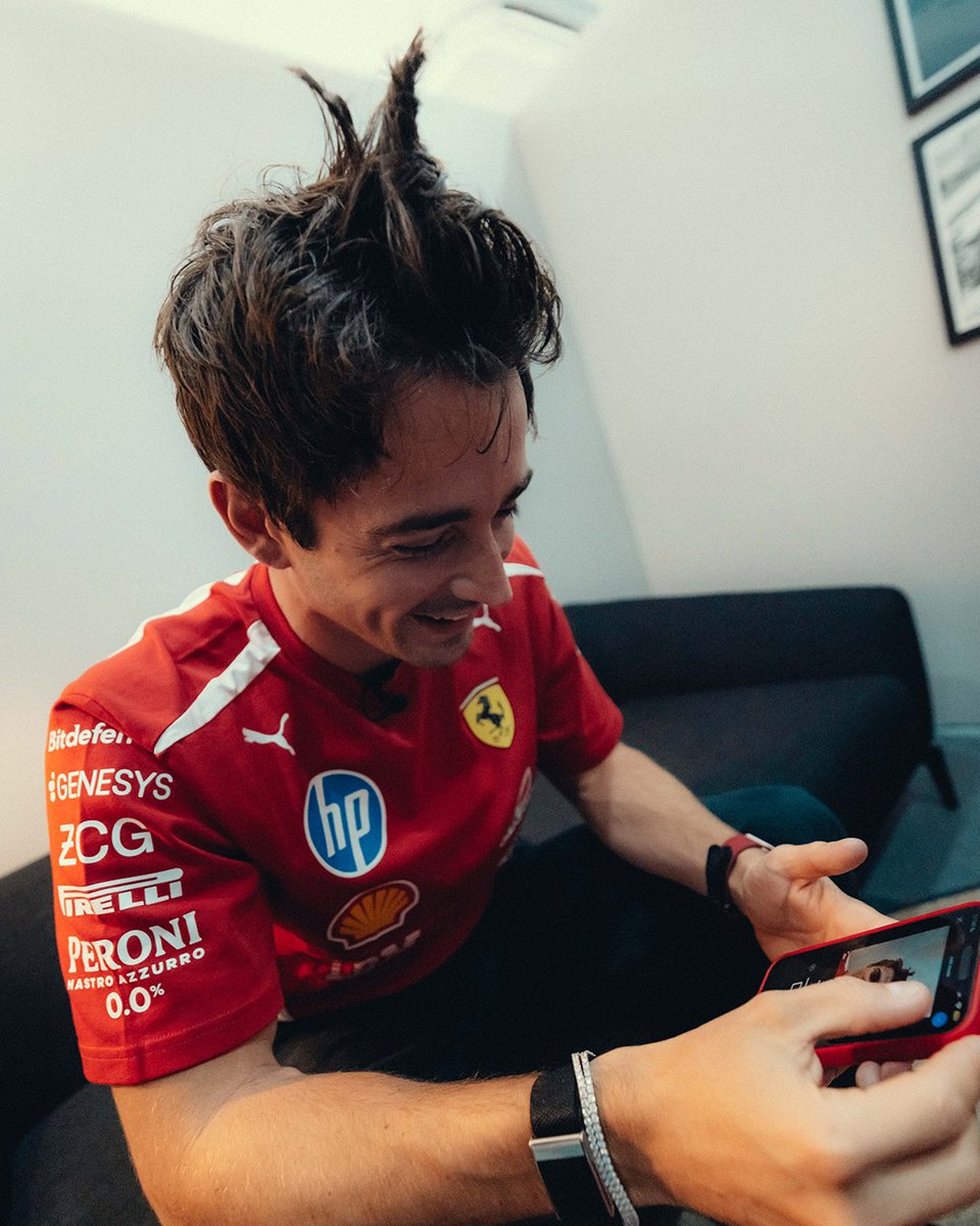 ScuderiaFerrari's tweet photo. Going back to the serious work after taking over the channels ✍️👀 https://t.co/ZtVmI83A0R