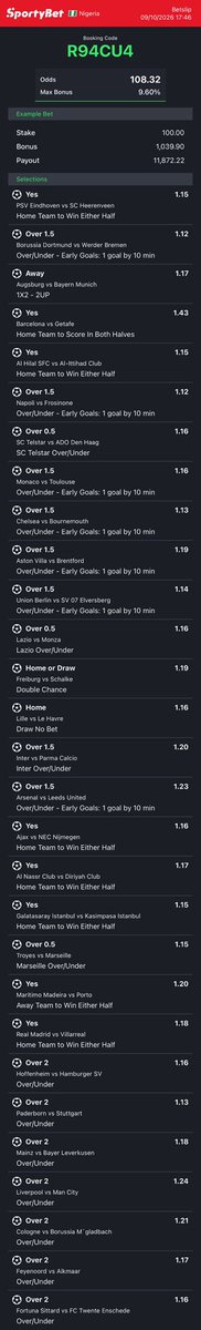 dfwpehlumiiii's tweet photo. CC: @Mrbankstips 
Football long-shot games on https://t.co/VotyOTUyEZ converted to sportybet⤵️

JKGYLH R94CU4 YH46PU -sporty🧑🏿‍💻

Follow 4 convert of codes 2 ur preferred bookies! 

Retweet 4 larger audience😤🗣️ https://t.co/14nSKZsYZO