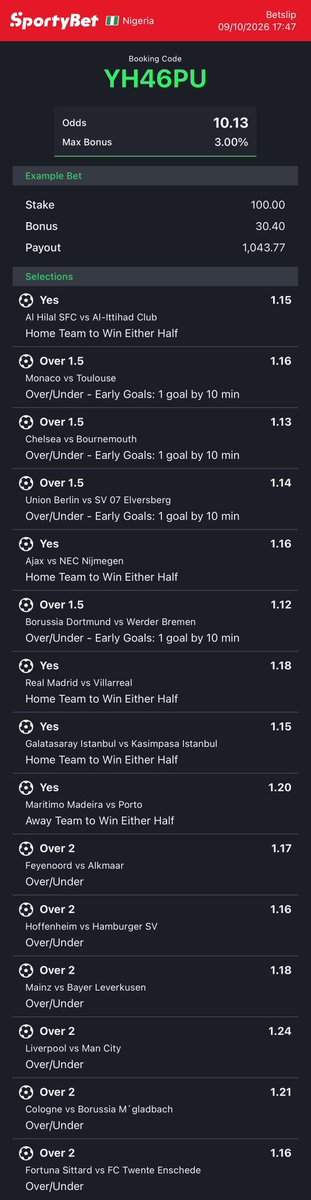dfwpehlumiiii's tweet photo. CC: @Mrbankstips 
Football long-shot games on https://t.co/VotyOTUyEZ converted to sportybet⤵️

JKGYLH R94CU4 YH46PU -sporty🧑🏿‍💻

Follow 4 convert of codes 2 ur preferred bookies! 

Retweet 4 larger audience😤🗣️ https://t.co/14nSKZsYZO