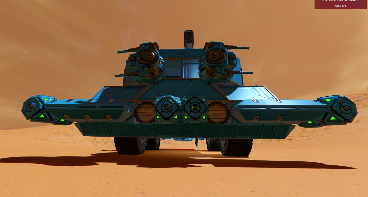 CyborgManticore's tweet photo. This is my latest heavy tank build on the surface of Mars. Comes in different textures and colors. From carbon fiber to glitter armor. The railgun is standard. https://t.co/WgmQ4PTUu1