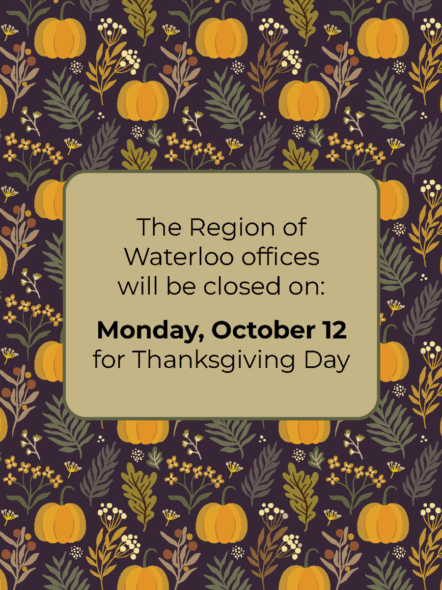 RegionWaterloo's tweet photo. Regional service changes for Oct 13: https://t.co/wYcYhplibt
🚌@GRT_ROW: on holiday schedule (https://t.co/LxSDVona9L) . Rte 1, 6, 8, 20 &amp; 204 on detour. 
🚛Waste Services: Cbridge/Wloo transfer stations are closed &amp; will open Oct 13
📚@rwlibrary: closed
🎨@RWMuseumArchive: open https://t.co/b0RXqYVr1g