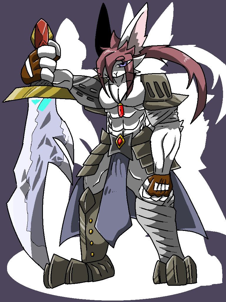 SCP_682_774_JP's tweet photo. これはアダムさん(氷術師のすがた)🐇
戦闘時はこんな感じで鎧を纏い、得物の大剣で敵の致命的急所を叩き切る……そんな戦い方をします。
勿論殴ってもめちゃ強い！！鈍臭いのがネック((())) https://t.co/q7YyDAMwMO