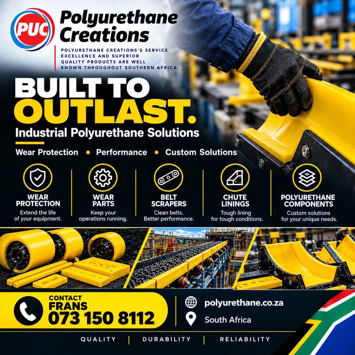 allin1ads's tweet photo. Built to outlast. Engineered to perform. 💪
Industrial polyurethane solutions you can rely on.

📞 Frans: 073 150 8112
https://t.co/cHCItiWjx3

#Polyurethane #Industrial #Mining #SouthAfrica #WearProtection https://t.co/lS4V8ItBem