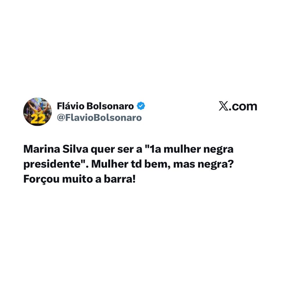 luisasonzabrs's tweet photo. 🚨RACISTA! Confira antigo tweet de cunho racista de Flávio Bolsonaro, atual candidato à Presidência da República. https://t.co/adOA2kzm7T