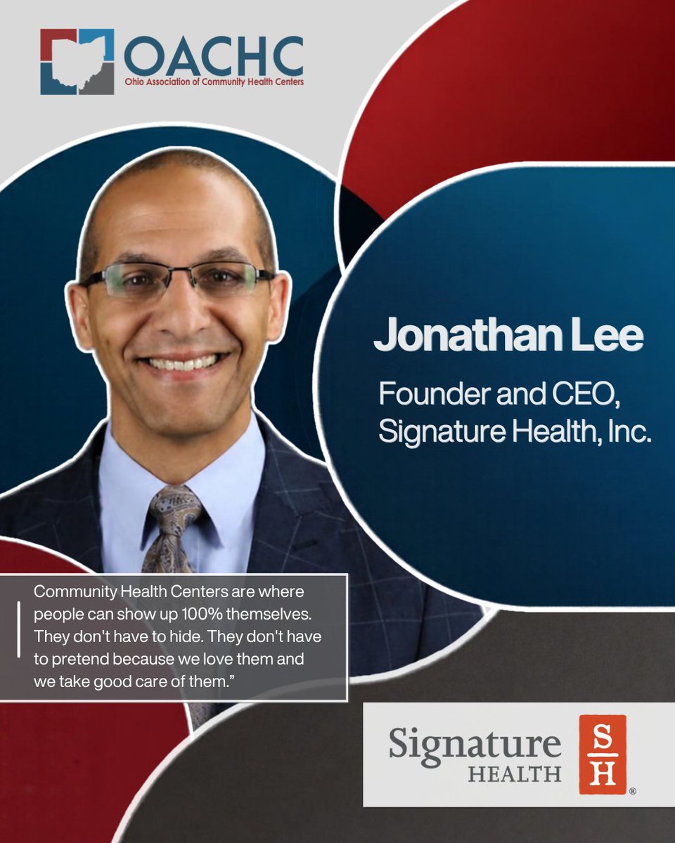 Ohiochc's tweet photo. Meet Jonathan Lee, Founder & CEO of @SigHealthInc!π
Hear why this work matters to himβand why Community Health Centers are leaders, employers, providers, and partners of choice.
π Learn more from Jonathan here: https://t.co/eTirMNkqKO https://t.co/Y7YbWm7oAq
