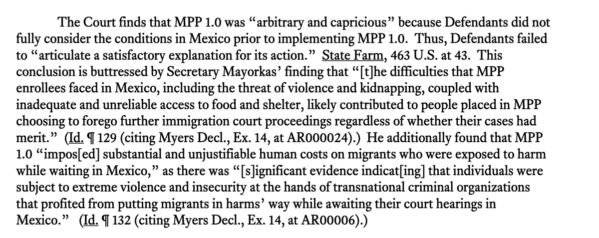 kyledcheney's tweet photo. JUST UNSEALED: A judge ruled this week that the first Trump administration's "Remain in Mexico" policy illegally subjected thousands of people – many with meritorious asylum claims — to horrifically dangerous and violent conditions and deprived them of access to attorneys. 

https://t.co/3USioy5ook