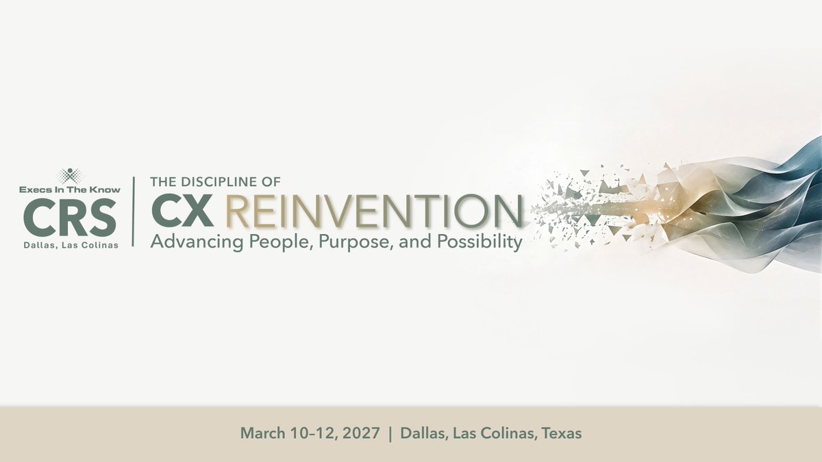 ExecsInTheKnow's tweet photo. 🚨 Registration is OPEN for CRS Dallas (March 10–12, 2027)! 🤠

Join CX leaders for 3 days of candid peer discussions, practical case studies &amp; fresh ideas to take back to your organization.

Learn More:
https://t.co/2rhdIJ5UDb

#CRSDallas https://t.co/EWP9i0LFwM