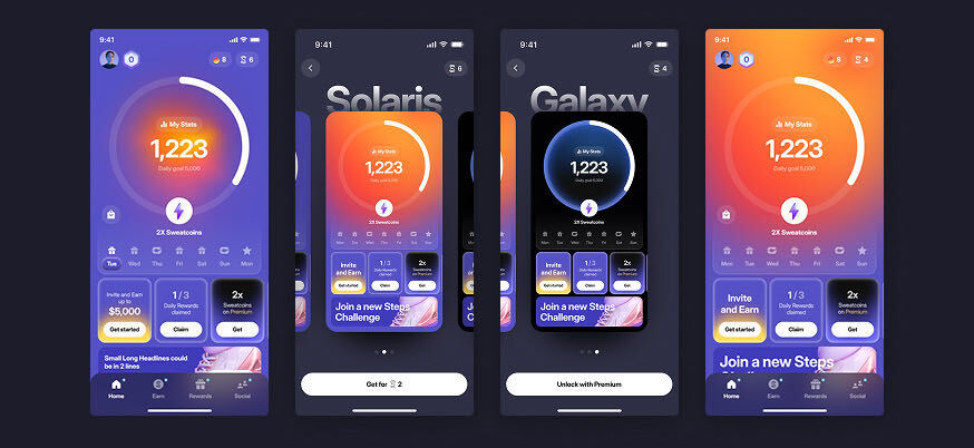 Sweatcoin's tweet photo. 🎉 New Sweatcoin skins are here!

Personalize your step counter with new skins, with more themes and exciting in-app events coming soon!

Share your step counter on Stories and tag @sweatcoin. 

What skin would you love to see next? Drop your ideas below! 👇 #sweatcoin https://t.co/QD4YS17KBQ