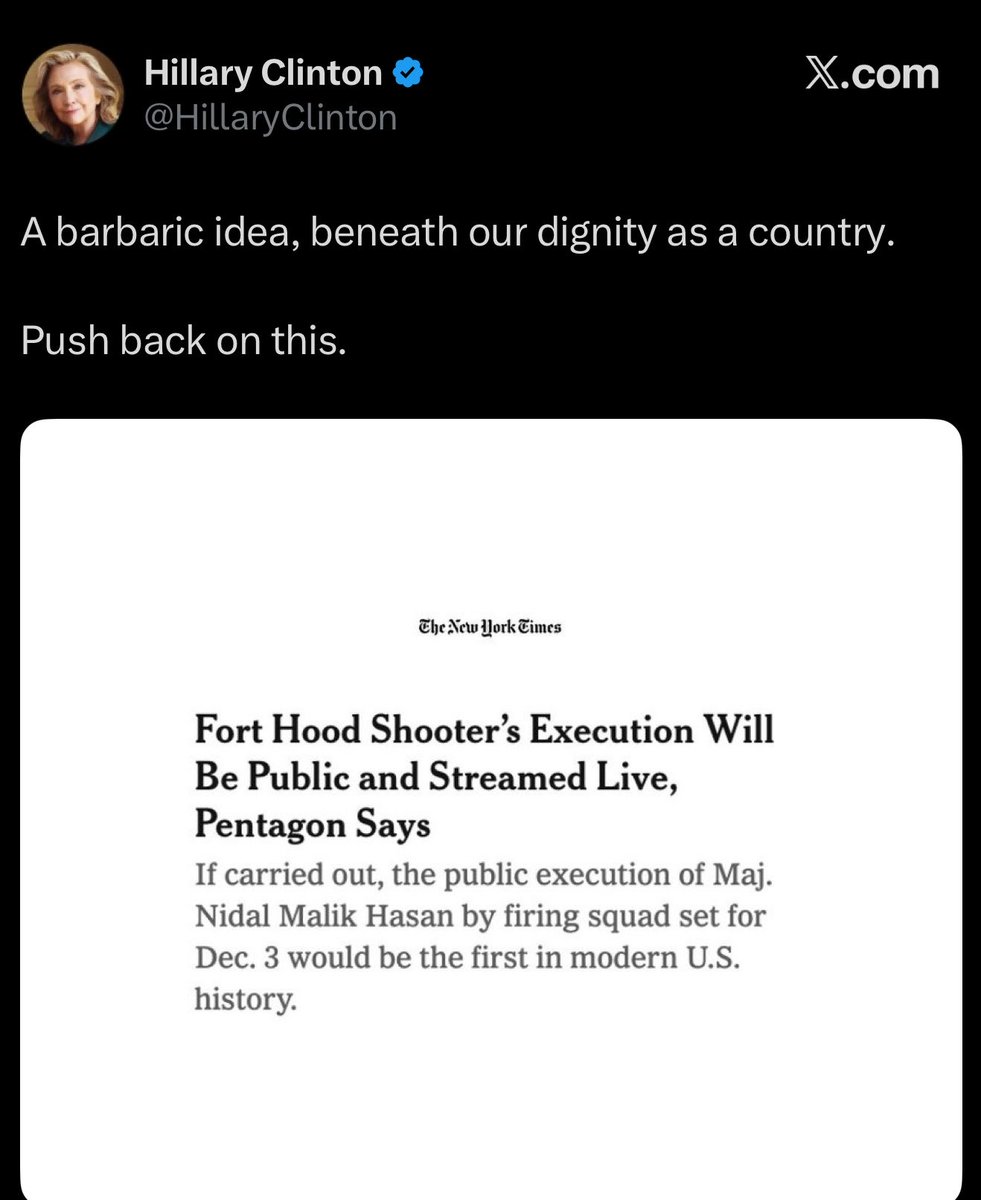 Sassafrass_84's tweet photo. That’s rich coming from you. 

Benghazi isn’t going away. 

Say their names. 

•  J. Christopher Stevens
•  Sean Smith
•  Tyrone S. Woods
•  Glen Doherty 

Nidal Malik Hasan killed 13 American soldiers and wounded more than 30. 

“What difference, at this point, does it make?”

I’m asking you the same question you asked. 

Quit preaching from that white ivory tower. You don’t get to decide what is barbaric.