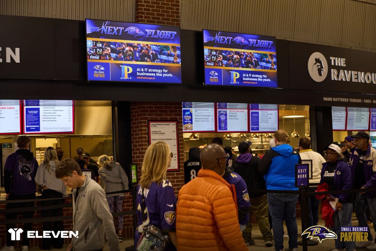 InfoPathways's tweet photo. Wait a minute… that logo looks familiar 👀

Yep, that's us! These pics are from the Ravens vs. Titans game, where InfoPathways was lighting up the digital boards as a Small Business Partner of the Baltimore Ravens. What a night! 🏈💜 https://t.co/d0Q4mmt66A
