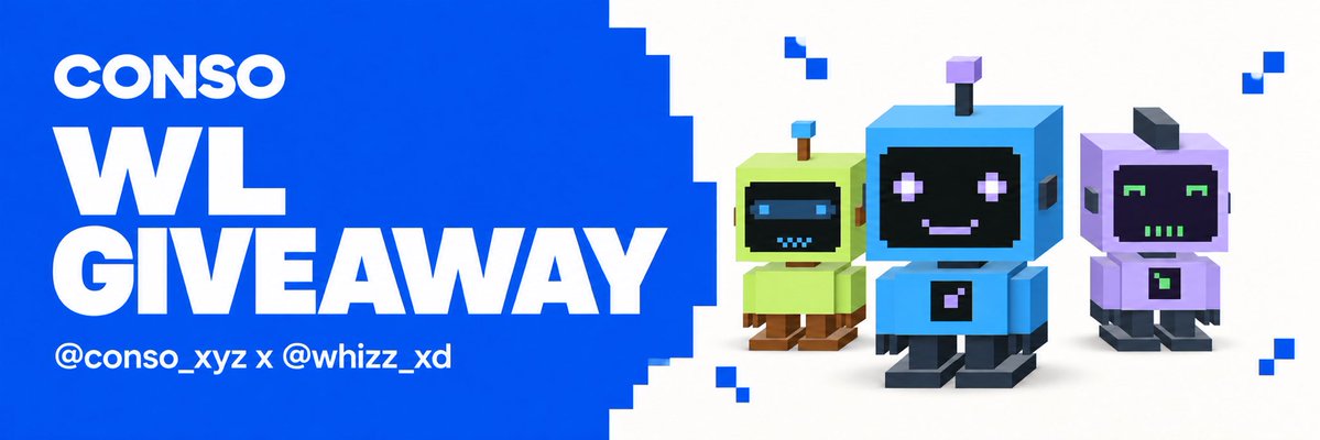 whizz_xD's tweet photo. got 3 conso bots wl spots for you guys 🤖

these bots are your pass into the @conso_xyz network on sui, with onchain reputation at the core.

to enter: 

-> follow @conso_xyz + @whizz_xd
-> like & rt
-> drop your sui address + tag 2 friends

verified accounts only

picking 3 winners soon 🫡