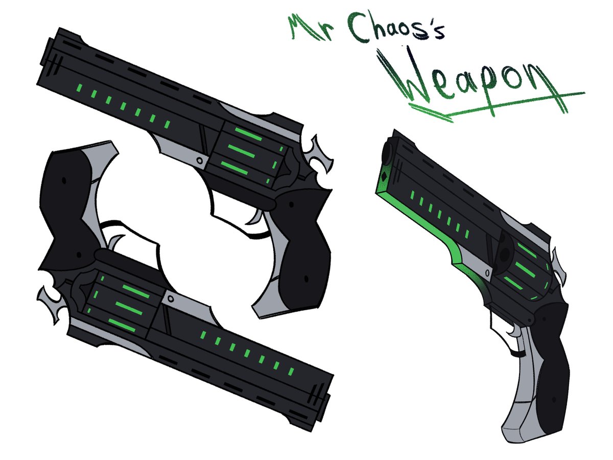 X_DarkFeather_X's tweet photo. Mr Chaos’s Weapons https://t.co/YKmZ6qCq39