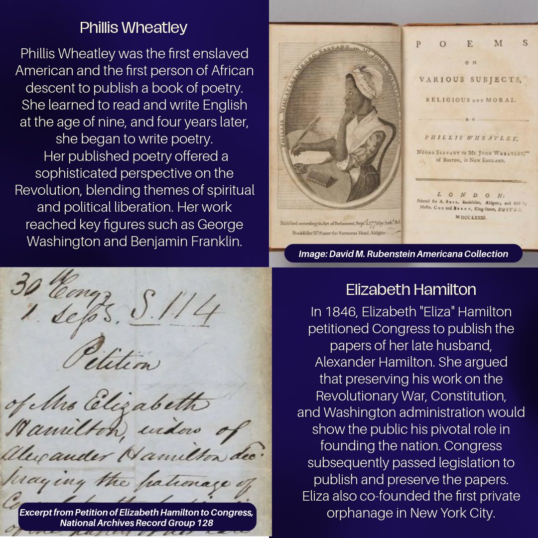 USNatArchives's tweet photo. A couple of months ago, we highlighted some of our nation’s lesser-known Founding Fathers. Today, we’re sharing the stories of some Founding Ladies—women whose boldness and vision helped shape America.
#America250 https://t.co/GzDN3kpicK