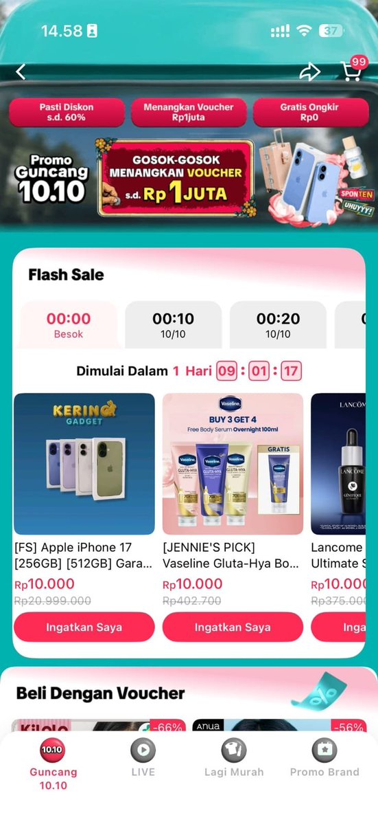 KhanzaAuli's tweet photo. penasaran apakah ada barang yang sudah lama gue incar muncul di promo kali ini 👀 nanti mau cek Promo Guncang 10.10 lewat link ini. semoga ketemu penawaran yang pas! 
https://t.co/zYeKhJpOAn
 #Jam12Serba10RibuTikTokShop https://t.co/avYN5bHWke