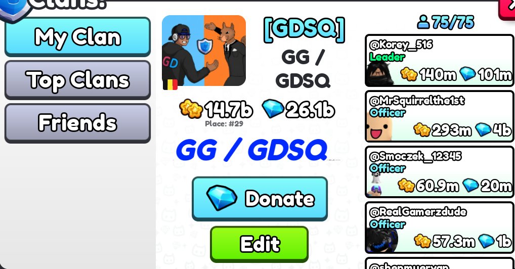 GDSQ_Clan's tweet photo. 7th Clan War Results (Soul Lantern Battle) : Top 29

Recruiting Members : https://t.co/Wsfv63kNGe

#ps99 https://t.co/4kuW2vHPl8