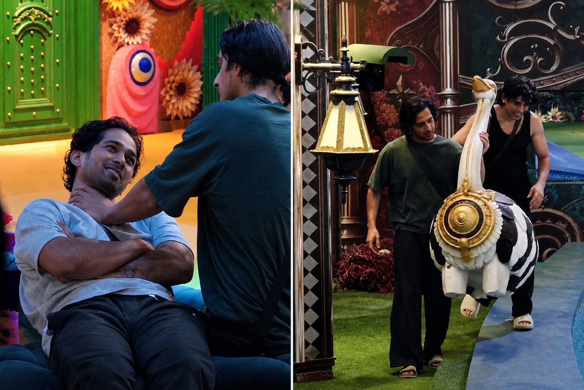 akash_rtt's tweet photo. Best frame of Today episode 💀

Bully and Aua gang crying in the corner😂😭

#BiggBoss20 #QaziTouqeer #Gullu #ScoutOP https://t.co/x4G6P8iWwI