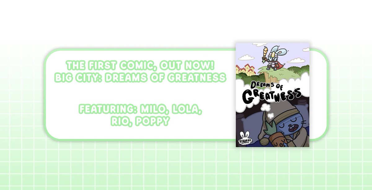 bizarrebunnies's tweet photo. Episode 1: Dreams Of Greatness is OFFICIALLY HERE!!! 
Enjoy a preview of page 1 here on twitter, the link to the full comic will be attached to this tweet!!
It'd mean the world if you could read and/or share this to help me lift the comic off the ground!!! 💚🥕 https://t.co/adRXnfOhNA