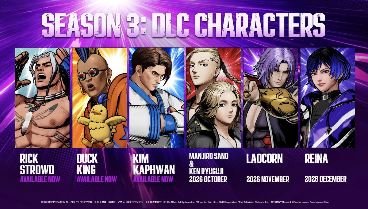 FGAnniversaries's tweet photo. Here is the full Season 3 roadmap for Fatal Fury: City of the Wolves. https://t.co/4fLzLM6KPg