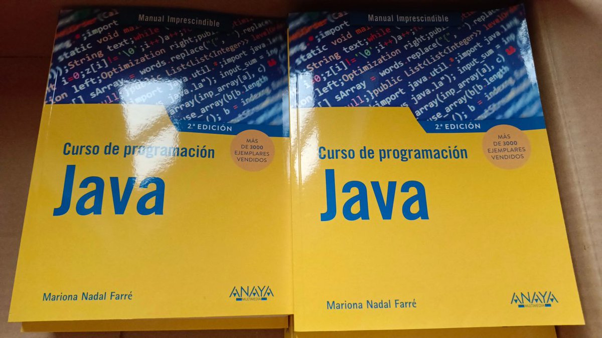 MarionaJava's tweet photo. Hoy me ha llegado un pedido de ejemplares de mi primer libro con @EugenioTuya  y @Anaya_Multimed , qué ilusión ver las portadas con la pegatina de "más de 3.000 ejemplares vendidos" ☺️

¿Quieres uno? https://t.co/CkTxaFXRZB https://t.co/GXVT4kjczC