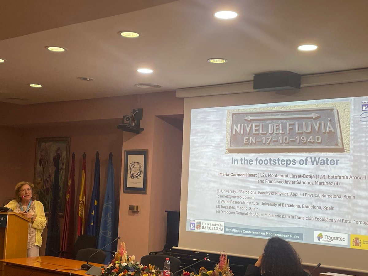GAMA_UB's tweet photo. Hoy 9/10, Maria-Carmen Llasat ha presentado la metodología, los resultados y las aplicaciones de «Tras las huellas del agua», campaña promovida por el MITECO en colaboración con Tragsatec.
#Plinius19
https://t.co/aiXL8PNvX6
https://t.co/C469eTnZMo https://t.co/MUKGSYjMSU