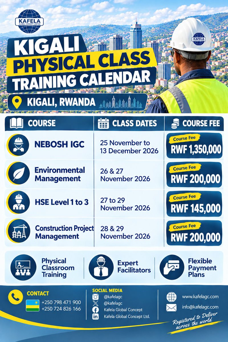 Kafelagc's tweet photo. Who is NEBOSH IGC for? ๐
โ Working professionals
โ Fresh graduates
โ Career changers
โ Supervisors & managers
Ready to build your HSE career? Take the first step! ๐
Register here: https://t.co/R0w4GuFwXk
#NEBOSH #KGCL #Kafela #trend #kafelaglo #kafeloaglobalconcept https://t.co/ypz1wDiYzU
