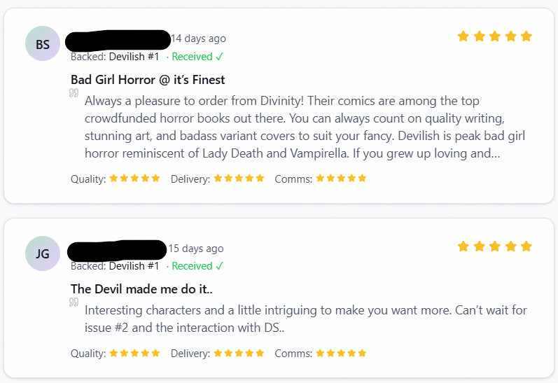 MindyWheelerArt's tweet photo. Recent Divinity Comics reviews.
These are very kind, thank you guys. ❤️❤️❤️
#divinitycomics #devilish #billiethekid #fulfillment #indiecomics https://t.co/4MihaWvQZa