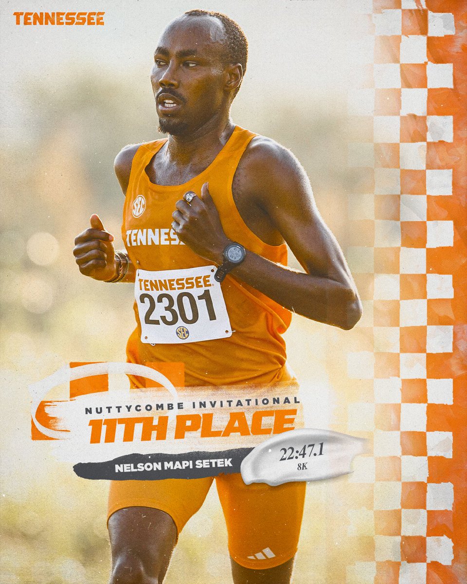 Vol_Track's tweet photo. For the second meet in a row, Nelson and Zouhair led the Vols with a pair of top-15 finishes!

No. 22 Tennessee placed 12th at the Nuttycombe Invitational, ahead of nine other nationally ranked teams:

— No. 2 Iowa State
— No. 11 Northern Arizona
— No. 13 Washington
— No. 17 Washington State
— No. 18 Michigan State
— No. 21 Butler
— No. 26 Georgia
— No. 27 Michigan
— No. 29 Missouri
