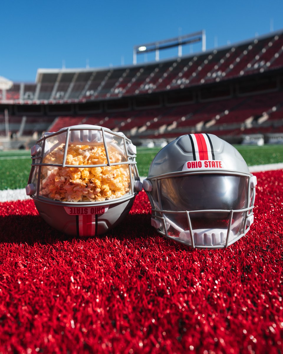 OhioStAthletics's tweet photo. THE best popcorn bucket in College Football 🔥🅾️

Grab the NEW Stadium-exclusive football helmet popcorn bucket at the game this Saturday‼️

#GoBucks https://t.co/IN3iEuZAXT