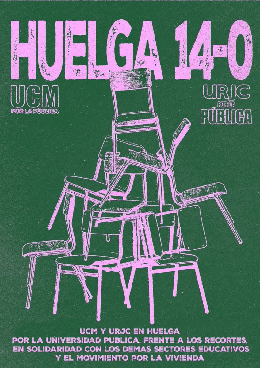 Jauregui_Iker's tweet photo. El próximo 14-O las Universidades públicas madrileñas comenzamos una fase de huelgas y jornadas de lucha que confluirán en la Huelga General del 11-N. Una de las funciones históricas de este sector siempre ha sido esta: organizar, apoyar, generar movimiento obrero (1/2) https://t.co/wGEs0mfrGg