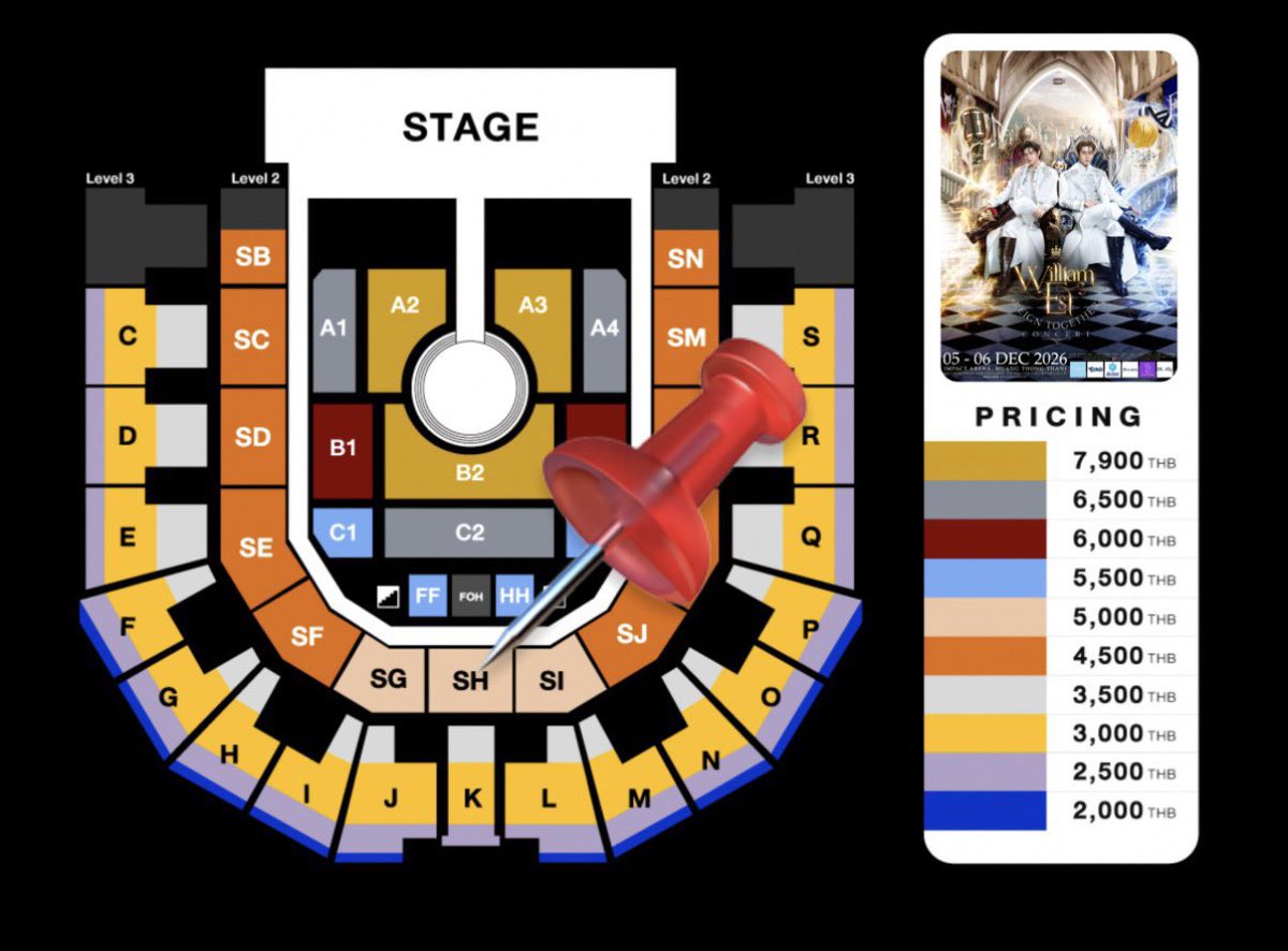 Natpimka's tweet photo. ปล่อยบัตรวันเสาร์ WILLIAM EST REIGN TOGETHER CONCERT SH ZONE🏆

Saturday 🎟️:Only 1 tickets
Zone :SH

นัดรับจ่ายสดจตุจักร/รัชโยธิน
#WilliamEstConcert #WilliamEst #GMMTV #WILLIAMEST #Tpop #Thailand https://t.co/aKH6cxOj4V