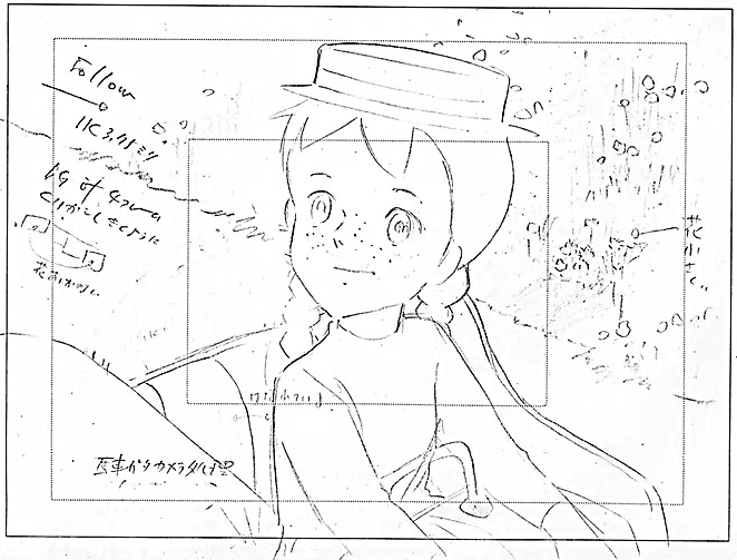 mantengorilla's tweet photo. 宮崎駿監督が描いた『赤毛のアン』のレイアウトです。 https://t.co/I66xjCZugx