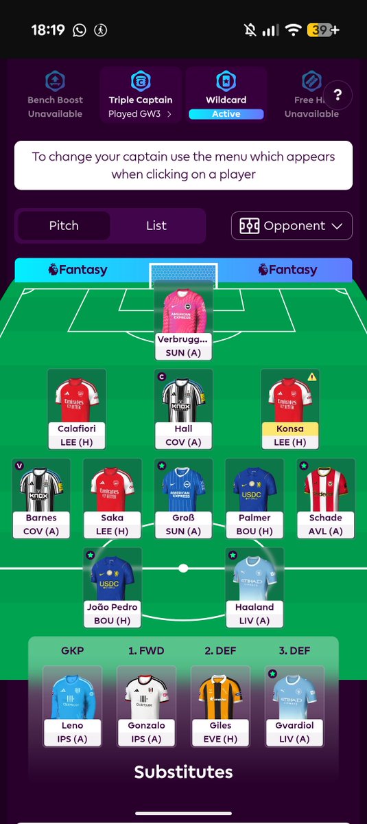 JasonTalksFPL's tweet photo. @FPL_Gaurav 5/5 on my wildcard. Only concern is if Konsa is injured. Plan is BB next GW https://t.co/gHY1DdErpC