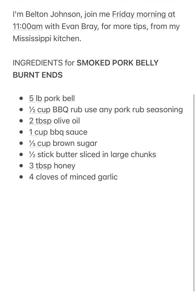 bjizzle56's tweet photo. Always a great time talking w/ Evan on @evanbrayshow. Make sure to check out the SMOKED PORK BELLY BURNT ENDS recipe. #CKOM #CJME #porkbelly #pork #burntends #ItsEatinTime https://t.co/XiwLGvuFXA