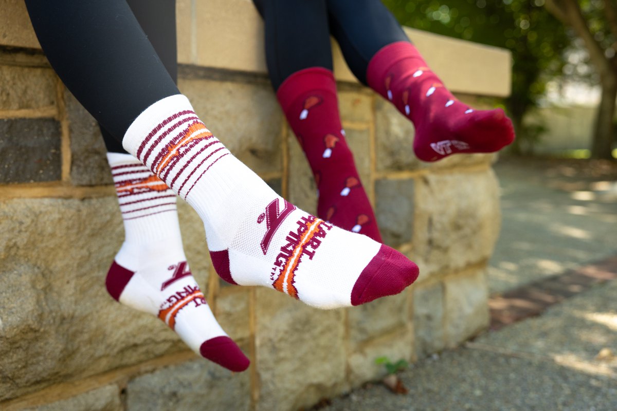 VTLibraries's tweet photo. Tomorrow is your last chance to grab a pair of this year's student designed Hokie socks! Make a gift of $15 or more to University Libraries &amp; open doors to opportunities &amp; experiences that keep Hokies moving forward. 🧦

Don’t let these socks run away! 🔗 https://t.co/pjLYLRvQsS https://t.co/mP4D5IDBYB