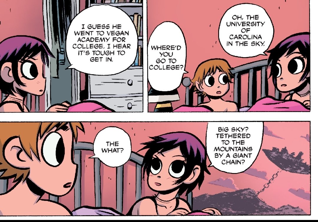 gardenGnosticos's tweet photo. i love how the world of scott pilgrim is just filled with nonsense that youre supposed to accept without explanations https://t.co/0Md2rl2oTv