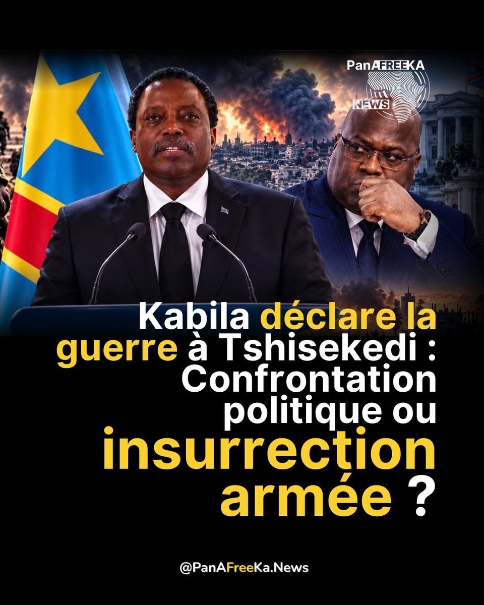 PanAFreekaNews's tweet photo. Dans une adresse rendue publique ce vendredi 9 octobre 2026, l’ancien président de la République démocratique du Congo a estimé que « le Congo est en péril » et accusé le pouvoir actuel d’avoir trahi la nation. Joseph Kabila tient son successeur pour responsable de la situation dramatique que traverse la RDC. Un reproche similaire à ceux que les forces politiques et de la société civile lui adressaient lorsqu’il était lui-même au pouvoir.

L’ancien chef de l’État appelle les Congolais à « se prendre en main » et annonce de nouvelles initiatives « dans les heures, jours et semaines à venir », promettant de partager avec la population sa vision des actions nécessaires pour « sauver » le pays.

Joseph Kabila adresse également un avertissement à Félix Tshisekedi concernant son rapprochement avec Washington. Selon lui, les accords conclus avec les États-Unis ne doivent pas donner au président congolais l'illusion qu'il bénéficie d'une protection politique ou sécuritaire garantie. Une mise en garde qui prend une dimension géopolitique particulière, Joseph Kabila ayant lui-même entretenu d'étroites relations avec la Chine durant sa présidence.

Mais quelle forme prendra cette offensive ? Ancien militaire, Joseph Kabila s'est longtemps distingué par une communication publique rare et une préférence pour les décisions prises loin des déclarations médiatiques. Son appel à « se prendre en main » et l'annonce d'initiatives imminentes soulèvent donc des interrogations sur la nature de ses prochaines actions.

L'ancien président privilégiera-t-il une mobilisation populaire, une coalition politique et des initiatives citoyennes, ou ses annonces ouvriront-elles une nouvelle séquence de confrontation, éventuellement armée ? Pour l'heure, sa déclaration ne permet pas d'affirmer qu'il envisage de recourir aux armes. Ses prochaines initiatives permettront de mesurer la portée réelle de cet avertissement.