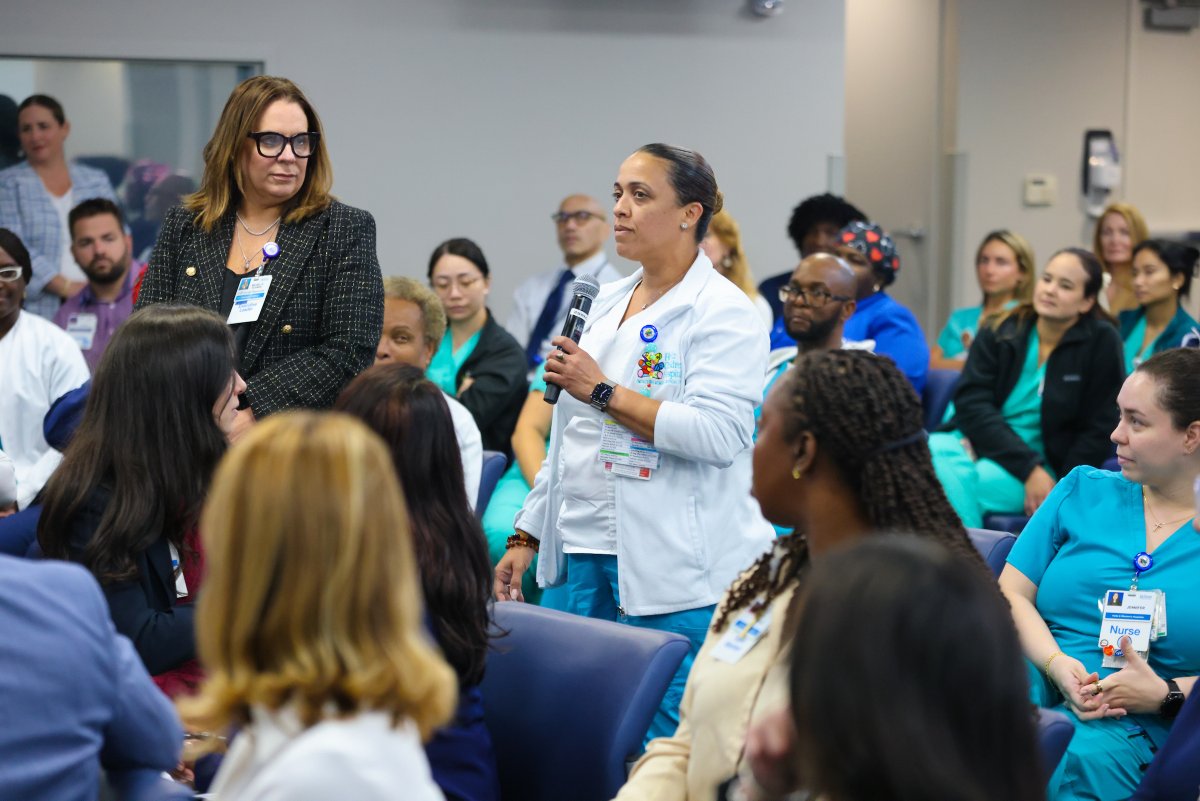 JacksonHealth's tweet photo. As part of his first 100 days as Jackson Health System’s president and CEO, David Zambrana showed up, listened, and learned.

Through his in-person town hall series, David visited locations across the health system, connecting with team members as we look ahead to Jackson’s next era. 

#JacksonHealthSystem