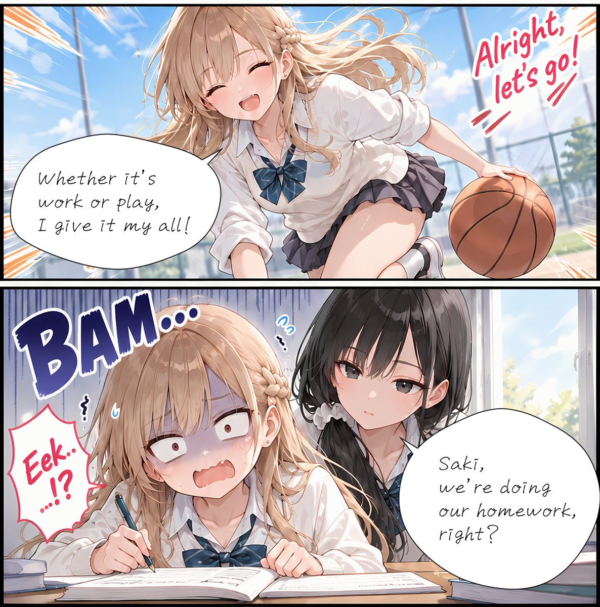 shizuruha's tweet photo. Meet Saki Amamiya, a third-year student at Yokohama Meisei Academy.
“I Give It My All… Except for Homework.” https://t.co/nRqcVPpoEP